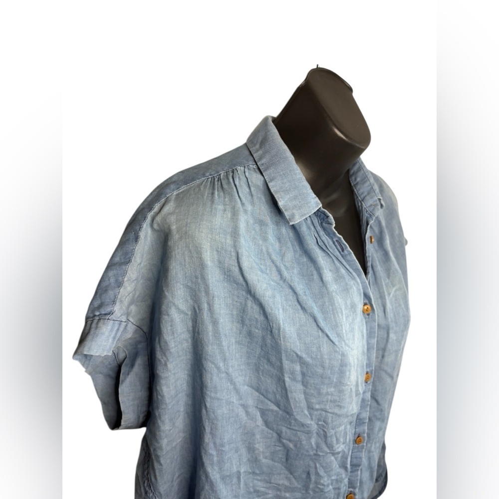 Madewell women’s Central Shirt Bright Indigo button down oversized size small - Picture 10 of 10